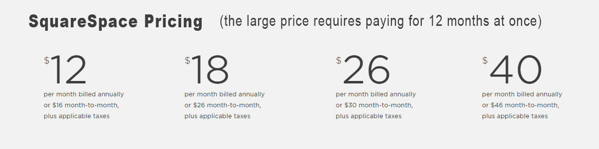 SquareSpace Pricing